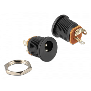 Installationsuttag DC 2,1 x 5,5 mm lödningsversion 65503