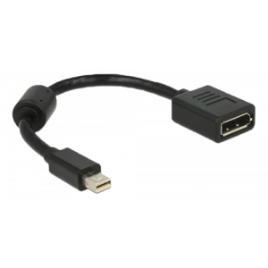 Mini DisplayPort till DisplayPort, 3840x2160 i 60Hz, DisplayPort 1.2, 0,15m, svart 65554