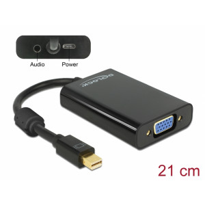 Adapter mini DisplayPort 1.1 male > VGA female + Audio + Power black 65598