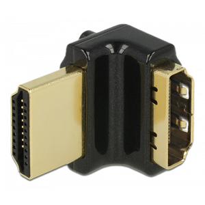 HDMI-adapter, 19-pin ho-ha, vinklad 90° uppåt, svart 65663