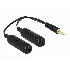 Adapter Cable audio splitter stereo jack ma 3.5 mm 3 pin > 2 x stereo jack fe 3.5mm 3 pin 65683