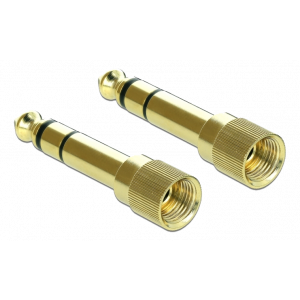 Adapter 6.35 mm Stereo plug to 3.5 mm Stereo jack 3 pin metal screwable 2 pieces 65983