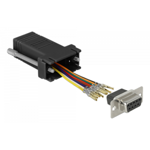 Adapter D-Sub 9-polig hona till RJ45 hona Monteringssats svart 66165