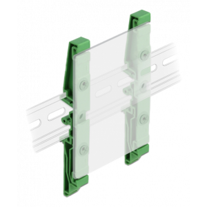 DIN Skenklämma för PCB 122 mm 4 delar, grön 66263
