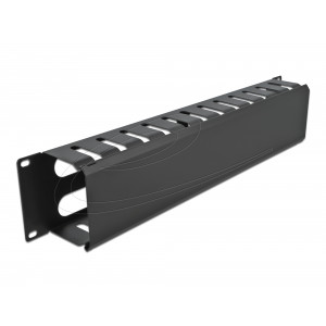 19″ Cable Management Routing Panel with 4 openings 2U black 66553