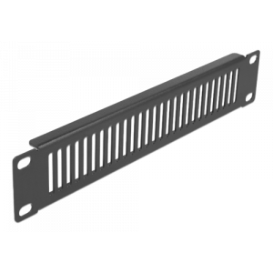 10″ Nätverkskabinettpanel med ventilationsspår vertikal 1U svart 66668