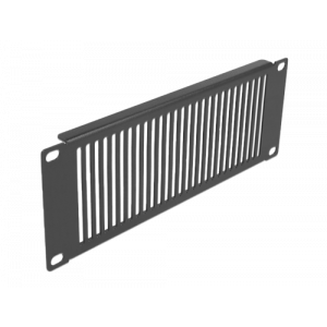 10″ Nätverkskabinettpanel med ventilationsspår vertikal 2U svart 66669