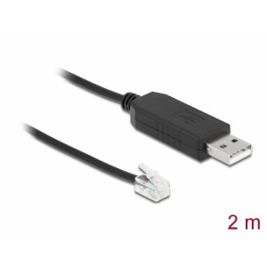 This USB to RS-232 RJ9 / RJ10 adapter cable by Delock is suitable for the PC operation of hand control boxes by the Celestron Telscopes. With the appropriate astronomy applications, the position of the telescope can be controlled by the computer or a firm