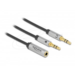 Headset Adapter 3.5 mm 4 pin female to 2 x 3.5 mm male 66740