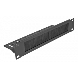 10″ Cable Management Brush Strip with cable fixing 1U black 66845