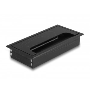 Cable grommet table mount with brush 160 x 80 x 28 mm black 66856
