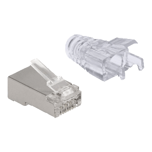 RJ45 Modular Plug with front opening (easy connect) Cat.6 and bend protection boots 50 pcs 66905
