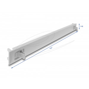 This blanking plate by Delock is designed for installation in a 19″ network cabinet. It is used to close off open areas in the network cabinet.The special feature of this blind cover is that no tools are required for installation in a network cabinet. The