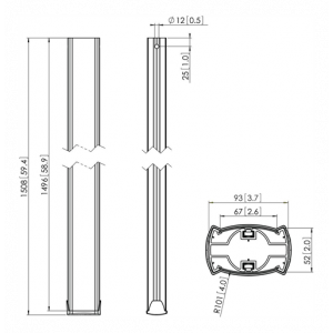 PUC 2515 Pole 150cm Silver 7225154