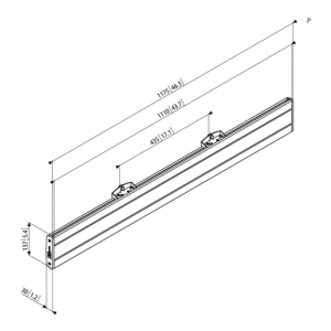 PFB 3411 Interface Bar 1175 mm, svart 7234110