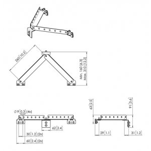 PFA 9144 Wall sup sliding bracket basic kit, short 7291440