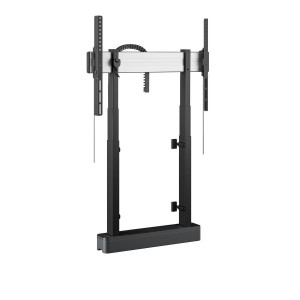 The RISE 2008 motorized display and TV lift floor-wall solution holds interactive flat panel displays up to 98" (max. 140 kg). Effortlessly reach the right height at a speed of 80 mm/s with QuickRise™. A travel range of 980mm is suitable for very low or h
