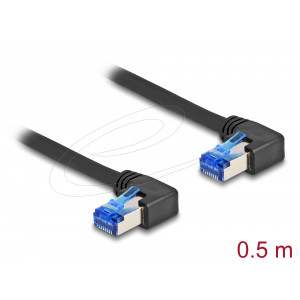 This network cable by Delock can be used to connect different networking devices, e.g. a NIC to a switch or a patch panel.The angled plugs enable a space-saving installation in tight spaces behind appliances or in network cabinets. 80213