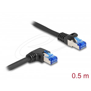 This network cable by Delock can be used to connect different networking devices, e.g. a NIC to a switch or a patch panel.The angled plug enables a space-saving installation in tight spaces behind appliances or in network closets. 80221