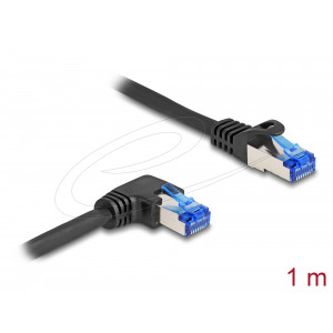 This network cable by Delock can be used to connect different networking devices, e.g. a NIC to a switch or a patch panel.The angled plug enables a space-saving installation in tight spaces behind appliances or in network closets. 80222