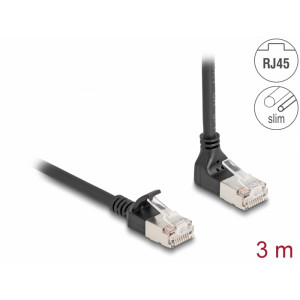 RJ45 Cable Cat.6A S/FTP Slim 90° upwards / straight 3m 80289