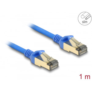 RJ45 Network Cable Cat.8.1 F/FTP Slim 1 m blue 80333