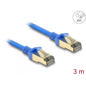 RJ45 Network Cable Cat.8.1 F/FTP Slim 3 m blue 80335