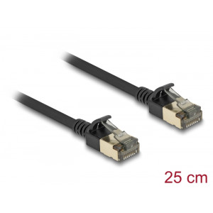 RJ45 Network Cable Cat.8.1 F/FTP Slim Pro 0.25 m black 80337