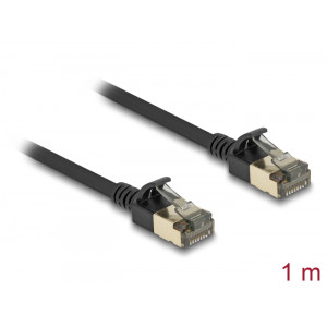 RJ45 Network Cable Cat.8.1 F/FTP Slim Pro 1 m black 80339