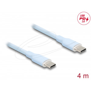 USB-C M-M PD60W 4m Silicone blue 81236