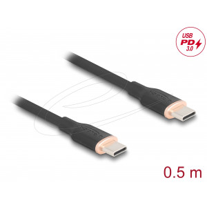 USB-C M-M PD60W 0.5m Silicone black 81237
