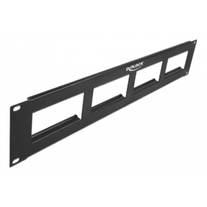 Easy 45 19″ patchpanel utskärning 4 x 90,5 x 45,2 mm, 2U, svart 81378