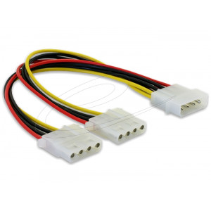 This Y-Powercable by Delock provides a second 4pin Molex port in addition to your existing standard ATX interface. Thus you can supply another device with power. e.g. a IDE drive. 82100