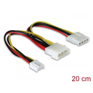 Power Cable Molex 4pin male-Molex 4 pin female + 4pin Floppy 82111