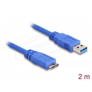 This USB cable by Delock allows you to connect devices with a USB 5 Gbps Type Micro-B connector to a PC or laptop with a free USB port. 82532
