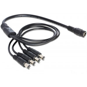 Power splitter, one 24V DC female to four 24V DC male, 0.5m, black 83287