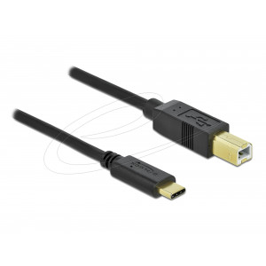 This USB cable by Delock enables the connection between a device with a USB Type-B connector and a PC or a laptop equipped with a free USB Type-C™ port. 83330