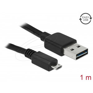 Cable EASY-USB 2.0 Type-A > Micro-B male 1 m black 83366