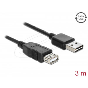 This cable by Delock with EASY-USB male can be plugged into the USB-A female port in both directions. Thus the male port can be used both-sided and make the plug in easily. 83372