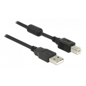 Delock-kabel USB 2. 0 typ A hane > USB 2. 0 typ B hane 1 m svart 83566