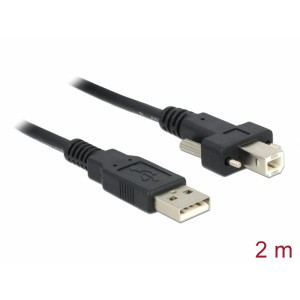 Cable USB 2.0 type A male > USB 2.0 type B male with screws 2 m 83595