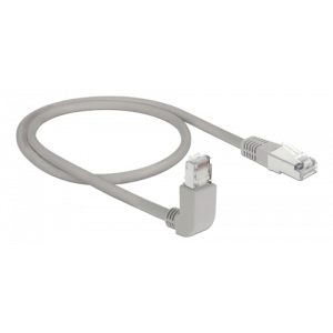 Nätverkskabel RJ45 Cat. 6A S/FTP uppåtvinklad / rak 0,5 m 83644