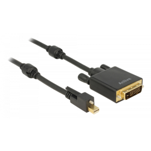 Cable mini DisplayPort 1.2 male with screw > DVI male 4K Active black 1 m 83725