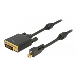 MiniDisplayPort till DVI kabel, DVI-D Dual Link, 4096x2160 i 24Hz, 2m, svart 83726