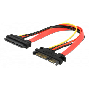 22-pin SATA förlängnings-kabel, 0,2m, SATA 22-pin (7-pin data + 15-pin ström, hane - hona 84362