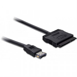 Power Over eSATA kabel 0,5m, med en SATA-ström och hårddisk-kontakt, 5V/12V, svart. 84402