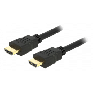 HDMI-kabel, 2m, HDMI ha, HDMI ha, 3840x2160 i 30Hz, ARC, guldplätterade kontakter, svart 84407