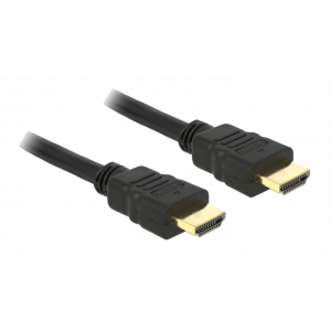 HDMI-kabel, 3m, HDMI hane, HDMI hane, 3840x2160 i 30Hz, guldplätterade kontakter, svart 84408