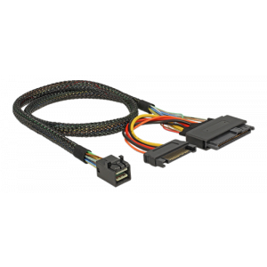 Kabel SFF-8643 hane > U. 2 SFF-8639 hona + SATA strömkontakt 84819