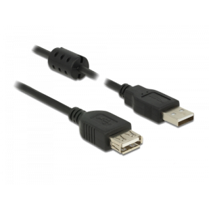 USB 2. 0-förlängningskabel, Typ-A hane > USB 2. 0 Typ-A hona, 3 m, svart 84886
